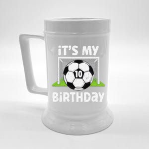 10 Years Old Soccer 10th Birthday Player Bday Party Beer Stein