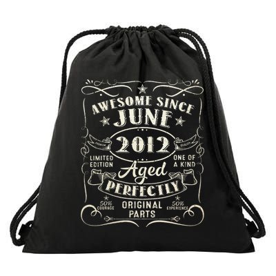 11 Year Old Awesome Since June 2012 11th Birthday Drawstring Bag
