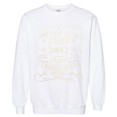 11 Year Old Awesome Since June 2012 11th Birthday Garment-Dyed Sweatshirt