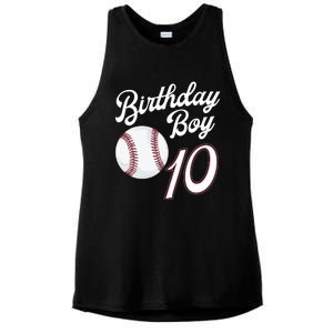 10 Years Old Baseball Themed 10th Birthday Party Sports Ladies PosiCharge Tri-Blend Wicking Tank