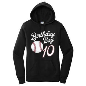 10 Years Old Baseball Themed 10th Birthday Party Sports Women's Pullover Hoodie