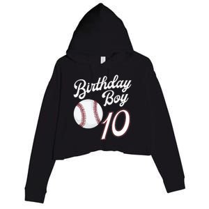 10 Years Old Baseball Themed 10th Birthday Party Sports Crop Fleece Hoodie