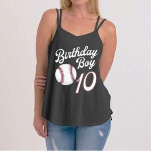 10 Years Old Baseball Themed 10th Birthday Party Sports Women's Strappy Tank