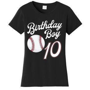 10 Years Old Baseball Themed 10th Birthday Party Sports Women's T-Shirt