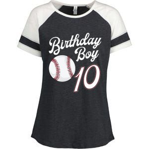 10 Years Old Baseball Themed 10th Birthday Party Sports Enza Ladies Jersey Colorblock Tee