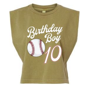 10 Years Old Baseball Themed 10th Birthday Party Sports Garment-Dyed Women's Muscle Tee