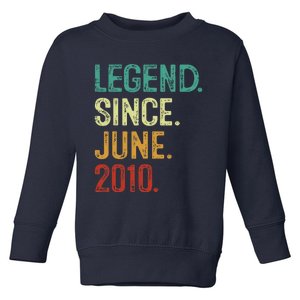 13 Years Old Legend Since June 2010 13th Birthday Toddler Sweatshirt