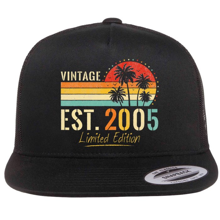 18 Years Old Vintage Est 2005 Limited Edition 18th Birthday Flat Bill Trucker Hat