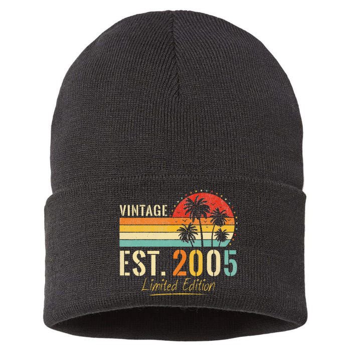 18 Years Old Vintage Est 2005 Limited Edition 18th Birthday Sustainable Knit Beanie