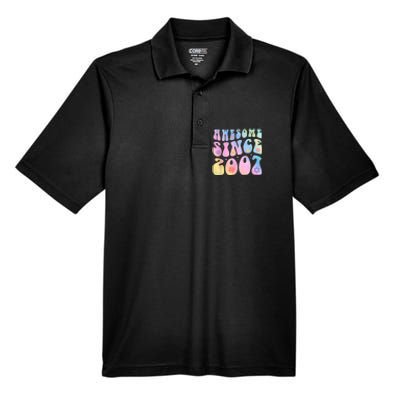 16 Year Old Awesome Since 2007 Tie Dye Flowers 16th Birthday Men's Origin Performance Pique Polo