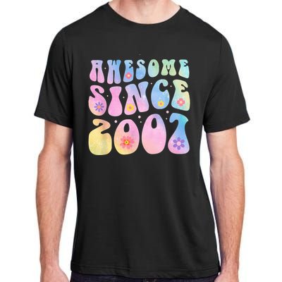 16 Year Old Awesome Since 2007 Tie Dye Flowers 16th Birthday Adult ChromaSoft Performance T-Shirt