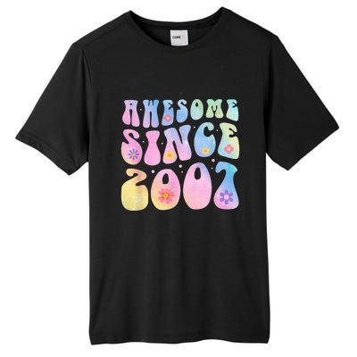 16 Year Old Awesome Since 2007 Tie Dye Flowers 16th Birthday Tall Fusion ChromaSoft Performance T-Shirt