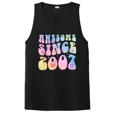 16 Year Old Awesome Since 2007 Tie Dye Flowers 16th Birthday PosiCharge Competitor Tank