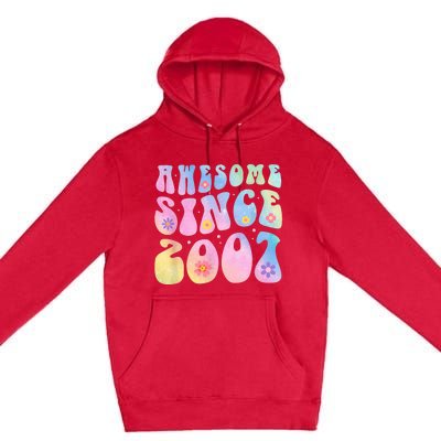 16 Year Old Awesome Since 2007 Tie Dye Flowers 16th Birthday Premium Pullover Hoodie