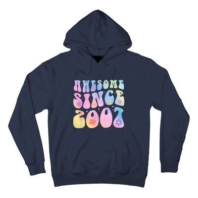 16 Year Old Awesome Since 2007 Tie Dye Flowers 16th Birthday Hoodie