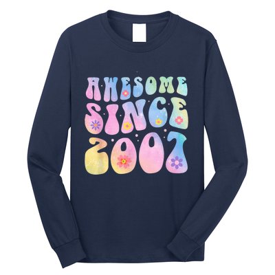 16 Year Old Awesome Since 2007 Tie Dye Flowers 16th Birthday Long Sleeve Shirt