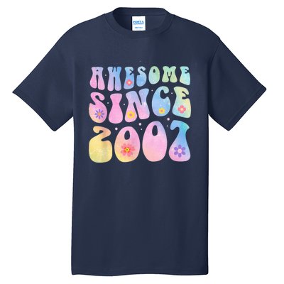 16 Year Old Awesome Since 2007 Tie Dye Flowers 16th Birthday Tall T-Shirt