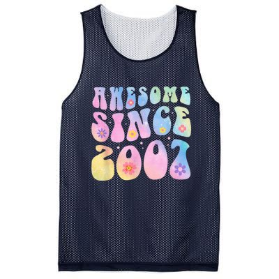 16 Year Old Awesome Since 2007 Tie Dye Flowers 16th Birthday Mesh Reversible Basketball Jersey Tank