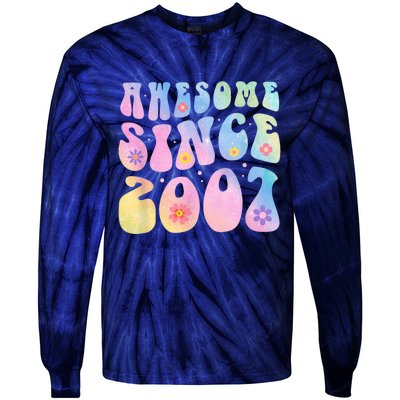 16 Year Old Awesome Since 2007 Tie Dye Flowers 16th Birthday Tie-Dye Long Sleeve Shirt