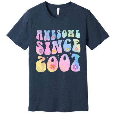 16 Year Old Awesome Since 2007 Tie Dye Flowers 16th Birthday Premium T-Shirt