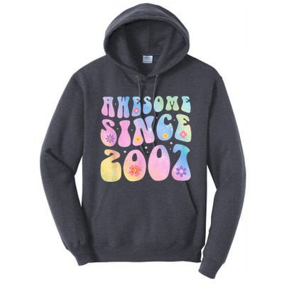 16 Year Old Awesome Since 2007 Tie Dye Flowers 16th Birthday Tall Hoodie