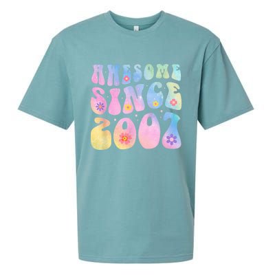 16 Year Old Awesome Since 2007 Tie Dye Flowers 16th Birthday Sueded Cloud Jersey T-Shirt