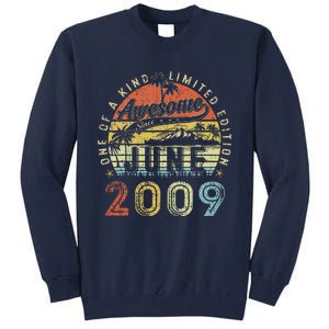 14 Year Old Awesome Since June 2009 14th Birthday Tall Sweatshirt