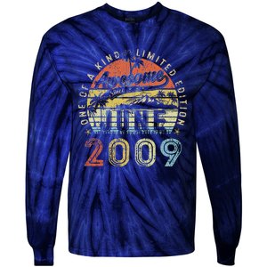 14 Year Old Awesome Since June 2009 14th Birthday Tie-Dye Long Sleeve Shirt