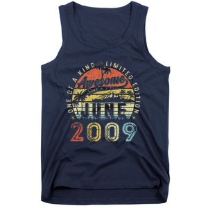 14 Year Old Awesome Since June 2009 14th Birthday Tank Top