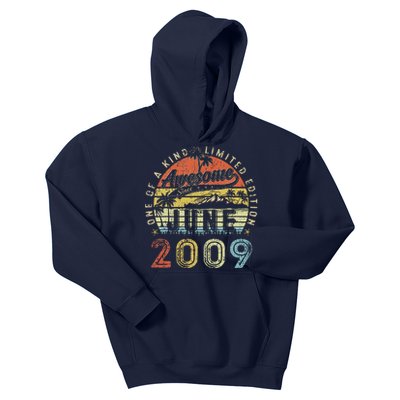 14 Year Old Awesome Since June 2009 14th Birthday Kids Hoodie