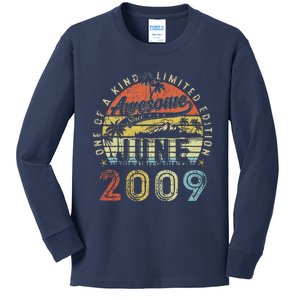 14 Year Old Awesome Since June 2009 14th Birthday Kids Long Sleeve Shirt