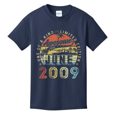 14 Year Old Awesome Since June 2009 14th Birthday Kids T-Shirt