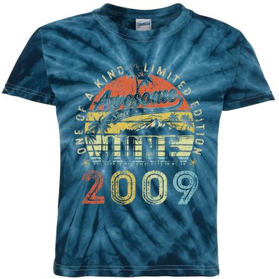 14 Year Old Awesome Since June 2009 14th Birthday Kids Tie-Dye T-Shirt