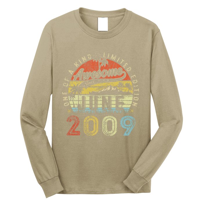 14 Year Old Awesome Since June 2009 14th Birthday Long Sleeve Shirt