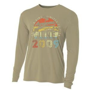 14 Year Old Awesome Since June 2009 14th Birthday Cooling Performance Long Sleeve Crew