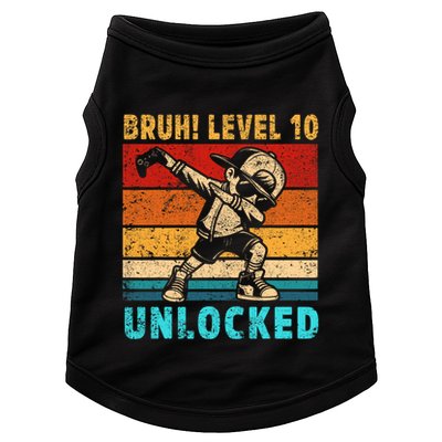 10 Year Old Birthday Dabbing Boy Bruh 10th Level Unlocked Doggie Tank