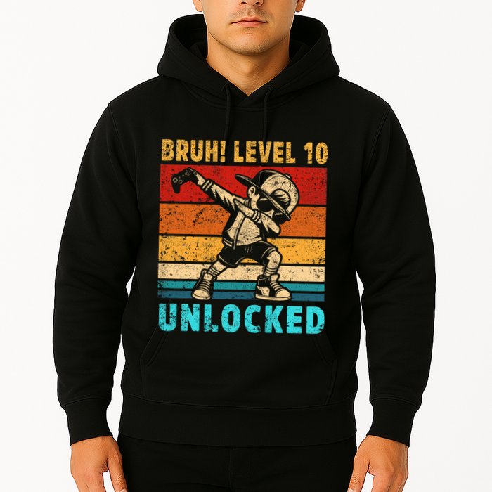 10 Year Old Birthday Dabbing Boy Bruh 10th Level Unlocked Hoodie