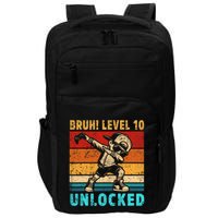 10 Year Old Birthday Dabbing Boy Bruh 10th Level Unlocked Impact Tech Backpack