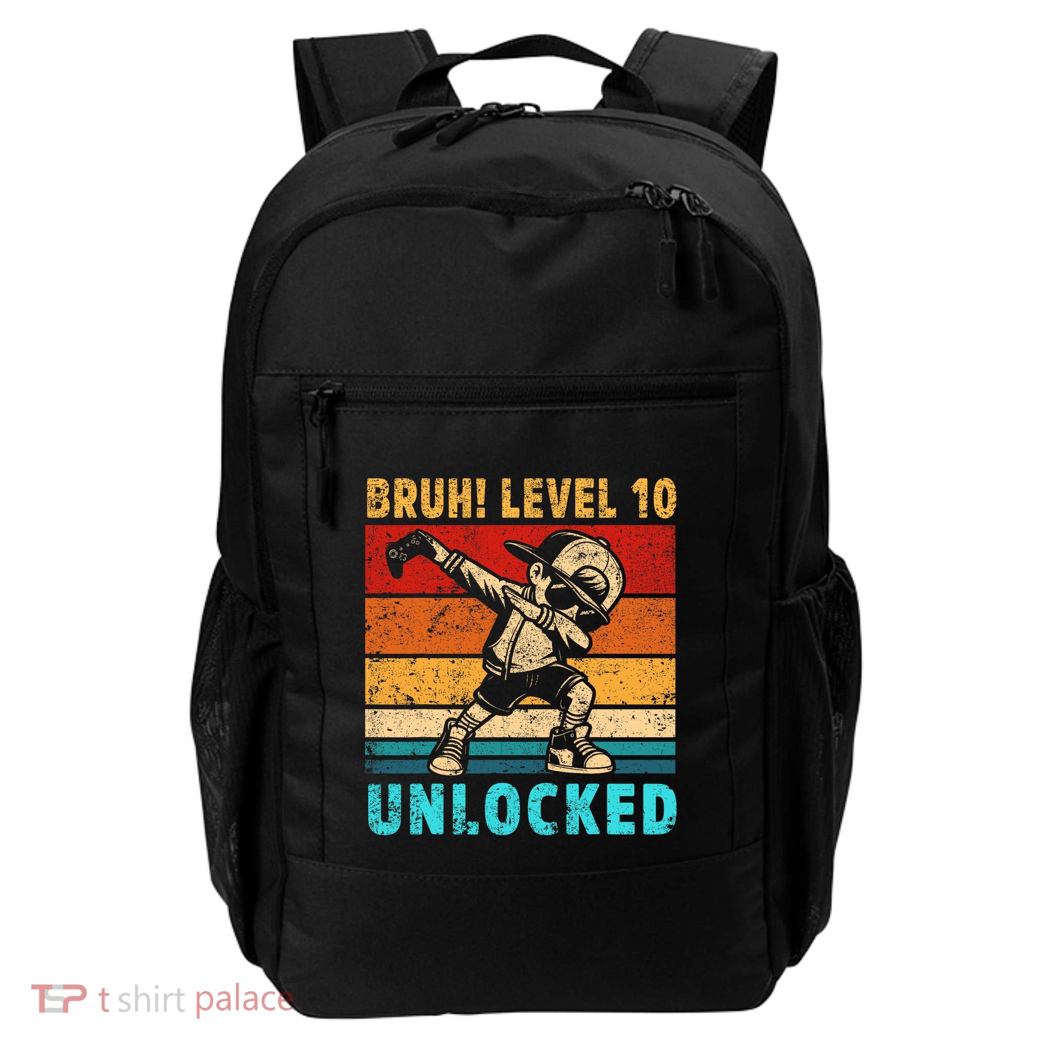 10 Year Old Birthday Dabbing Boy Bruh 10th Level Unlocked Backpack