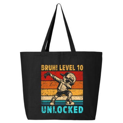 10 Year Old Birthday Dabbing Boy Bruh 10th Level Unlocked 25L Jumbo Tote