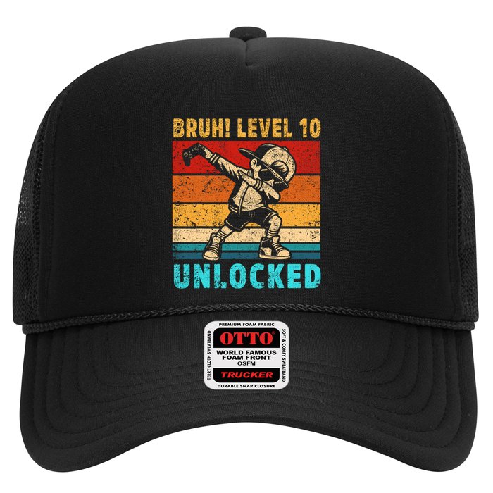 10 Year Old Birthday Dabbing Boy Bruh 10th Level Unlocked Trucker Hat
