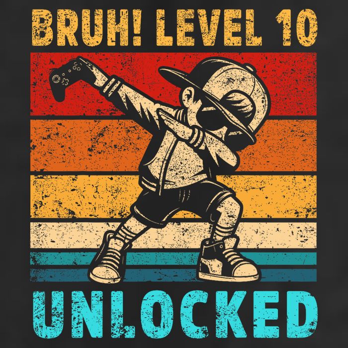 10 Year Old Birthday Dabbing Boy Bruh 10th Level Unlocked Trucker Hat