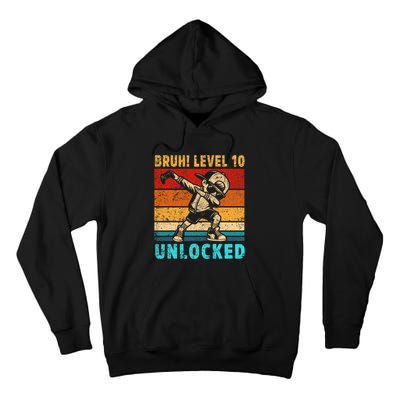 10 Year Old Birthday Dabbing Boy Bruh 10th Level Unlocked Tall Hoodie