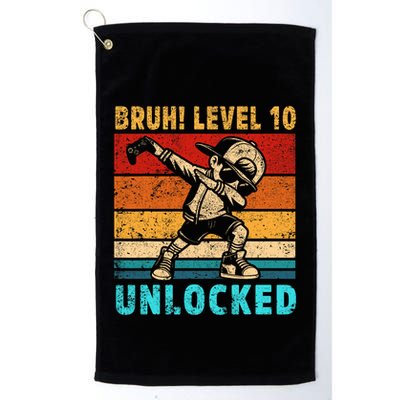 10 Year Old Birthday Dabbing Boy Bruh 10th Level Unlocked Golf Towel
