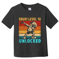 10 Year Old Birthday Dabbing Boy Bruh 10th Level Unlocked Toddler T-Shirt