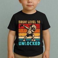 10 Year Old Birthday Dabbing Boy Bruh 10th Level Unlocked Toddler T-Shirt