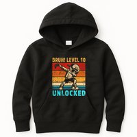 10 Year Old Birthday Dabbing Boy Bruh 10th Level Unlocked Kids Hoodie