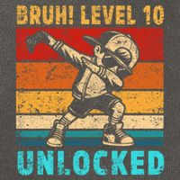 10 Year Old Birthday Dabbing Boy Bruh 10th Level Unlocked Cotton Canvas Backpack