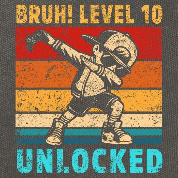 10 Year Old Birthday Dabbing Boy Bruh 10th Level Unlocked Cotton Canvas Backpack