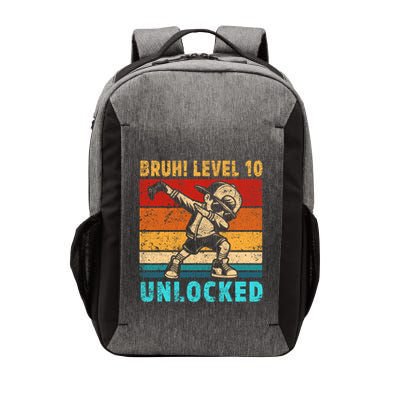 10 Year Old Birthday Dabbing Boy Bruh 10th Level Unlocked Vector Backpack